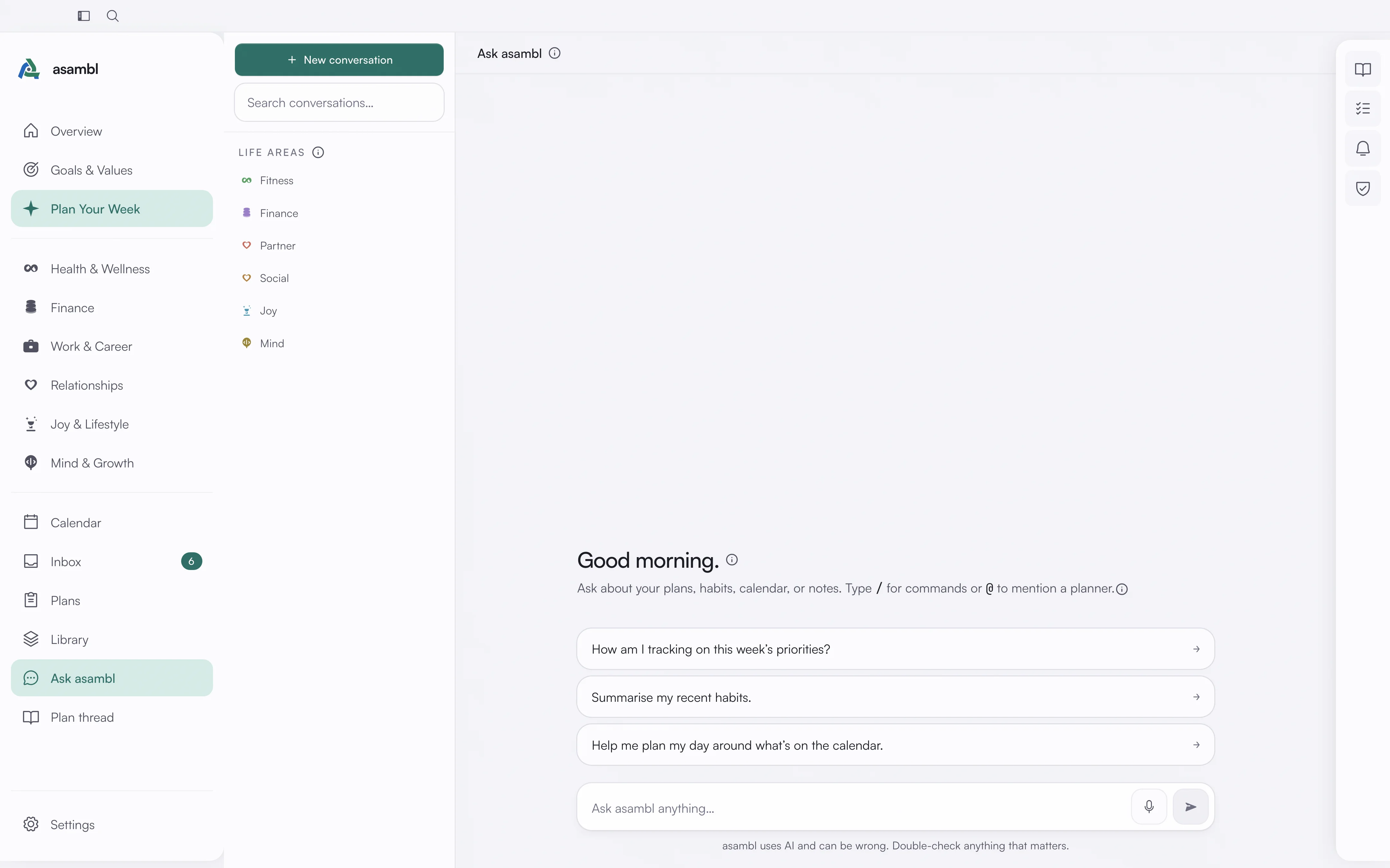 Ask asambl conversation