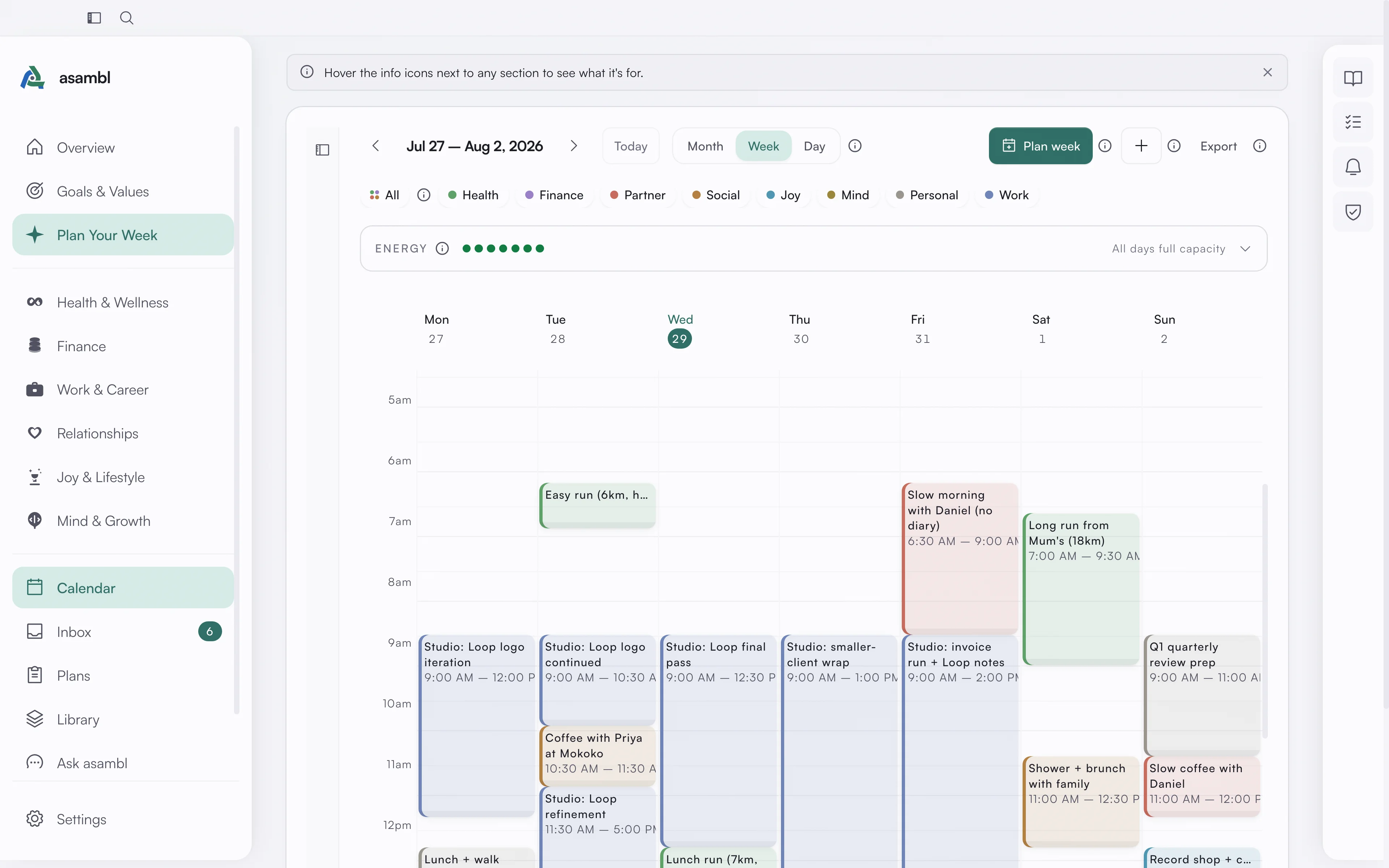 The calendar